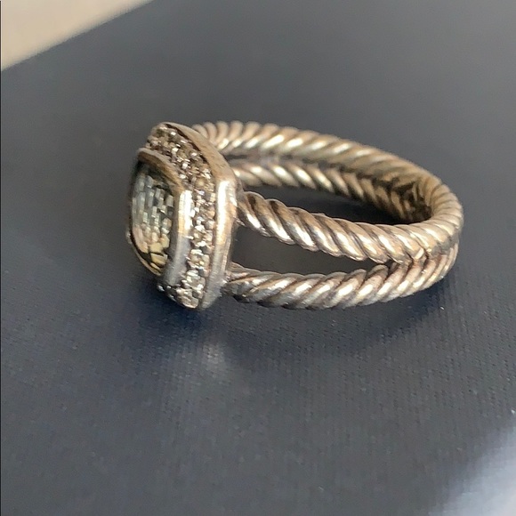 David Yurman Ring with Prasiolite and Diamonds - Picture 4 of 8